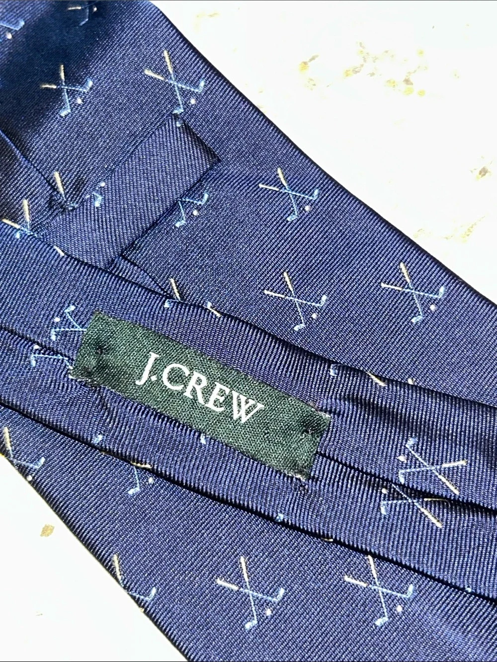 J. Crew Navy Tie with Subtle Light Blue Motif